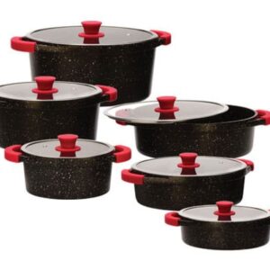 سرویس قابلمه زرساب منارک 12 پارچه با پوشش گرانیت نچسب